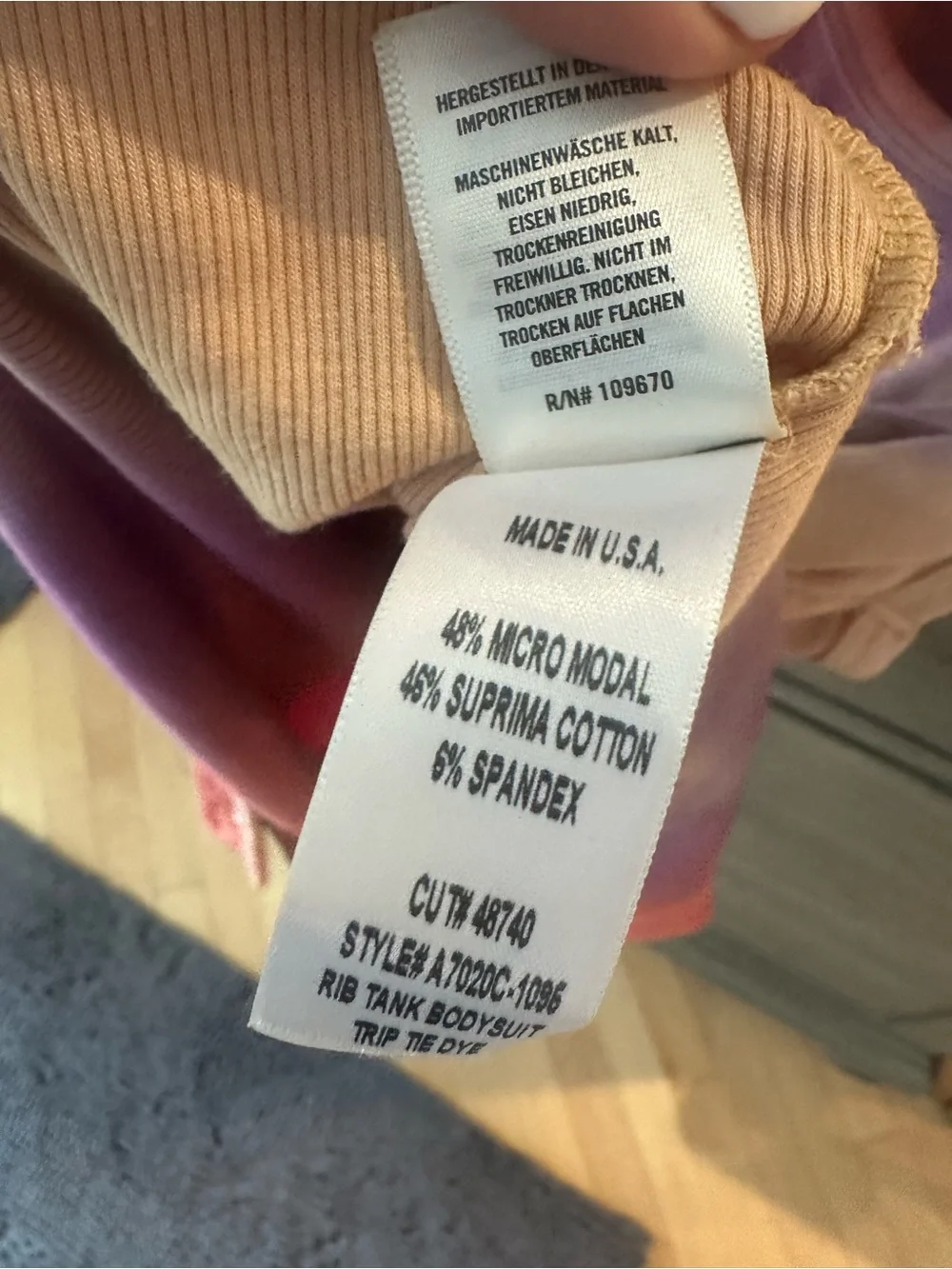 AGOLDE Tie-Dye Scoop Neck Tank Top - Yellow/Purple/Orange
